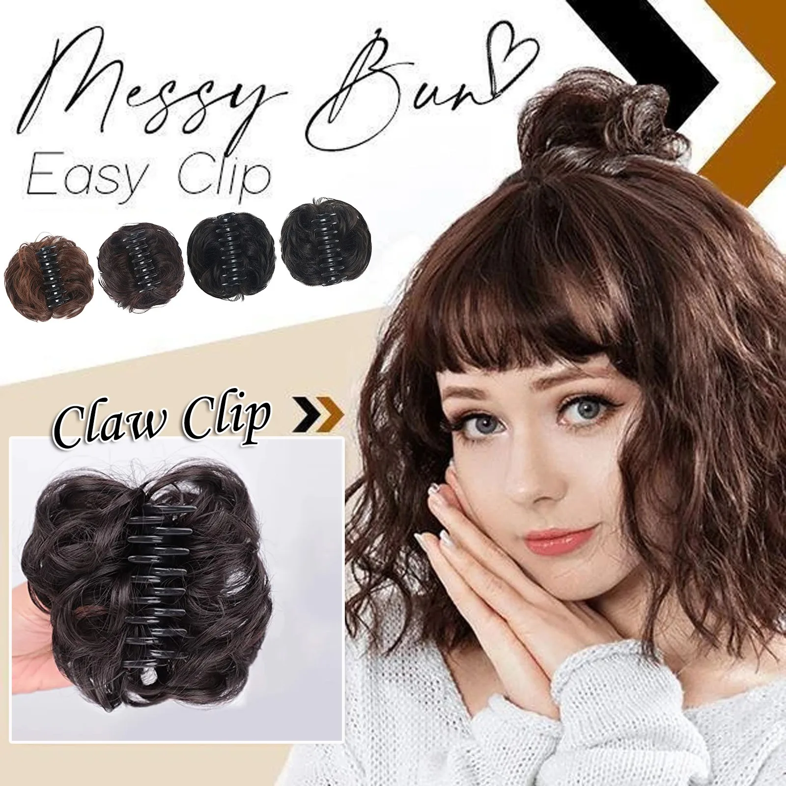 Messy Bun Easy Clip Wig female grasping Clip HairNatural Hair Curler suministros para fiestas recuerdos de boda juguete taba