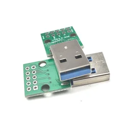 5PCS USB 3.0 Male Adapter Board DIY 2.54 Inline Soldered 9-pin Male Interface 3.0 High-speed Transmission