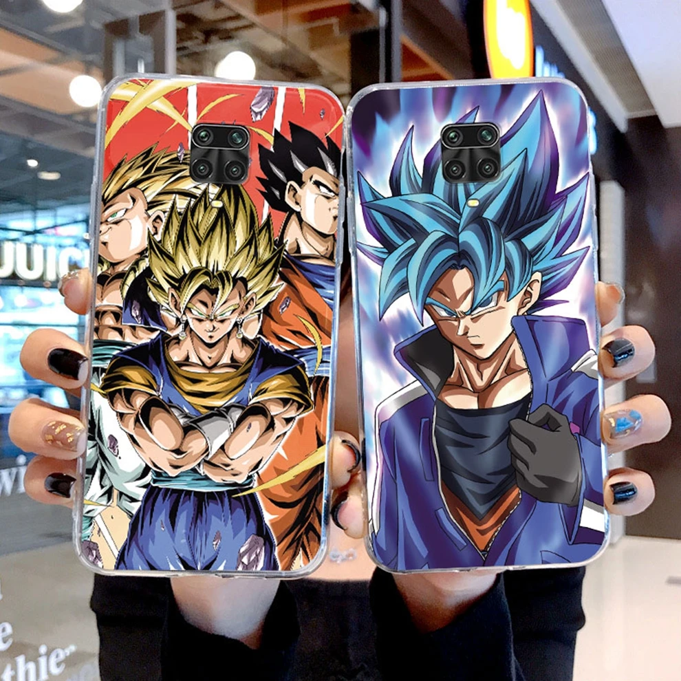 Чехол силиконовый прозрачный для Redmi Note 9S Pro с рисунком Аниме Dragon-Balls Son-Gokus