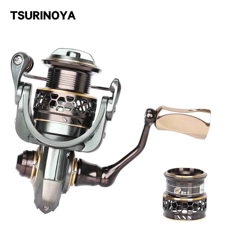 tsurinoya-double-bobine-jaguar-1000-2000-3000-longue-coulee-en-acier-inoxydable-roulement-peche-filature-bar-moulinet-eau-salee