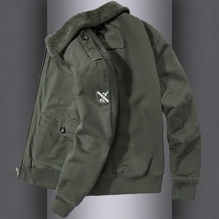 

Мужская зимняя куртка-пилот из денима с флисовой подкладкой, свободного кроя, больших размеров, повседневная, модная, в городском стиле