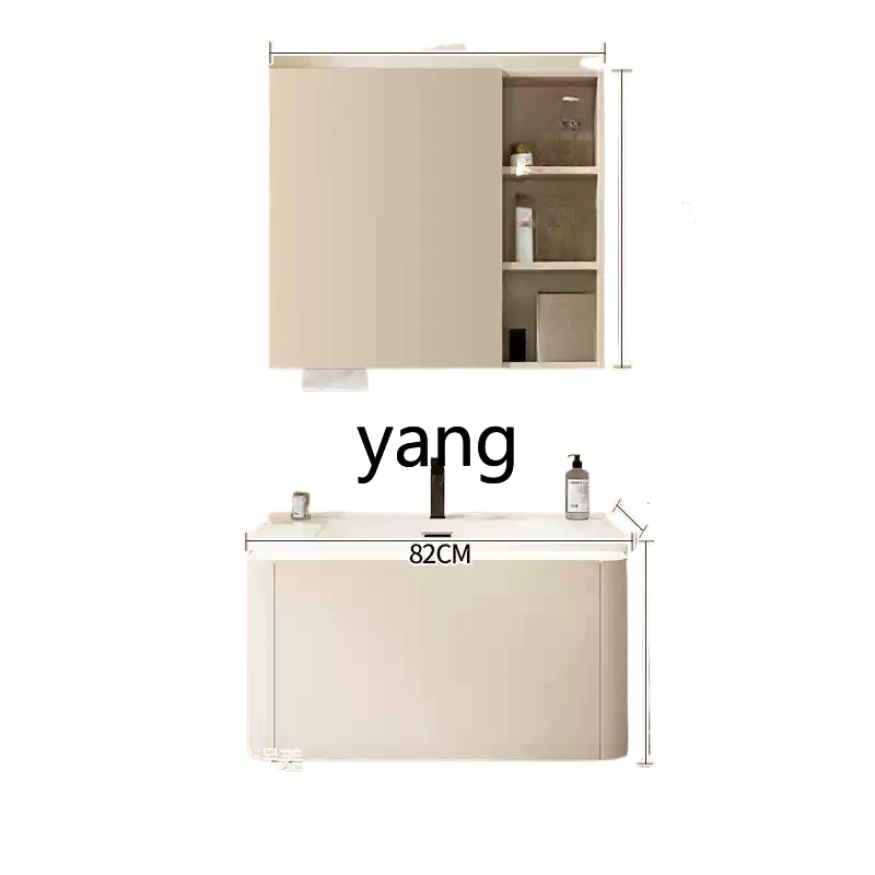 

LH ceramic integrated basin bathroom cabinet combination cream wind hand wash basin