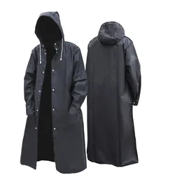 Impermeabile da uomo nero moda adulto impermeabile lungo impermeabile con cappuccio impermeabile pesca all'aperto alpinismo Poncho addensato