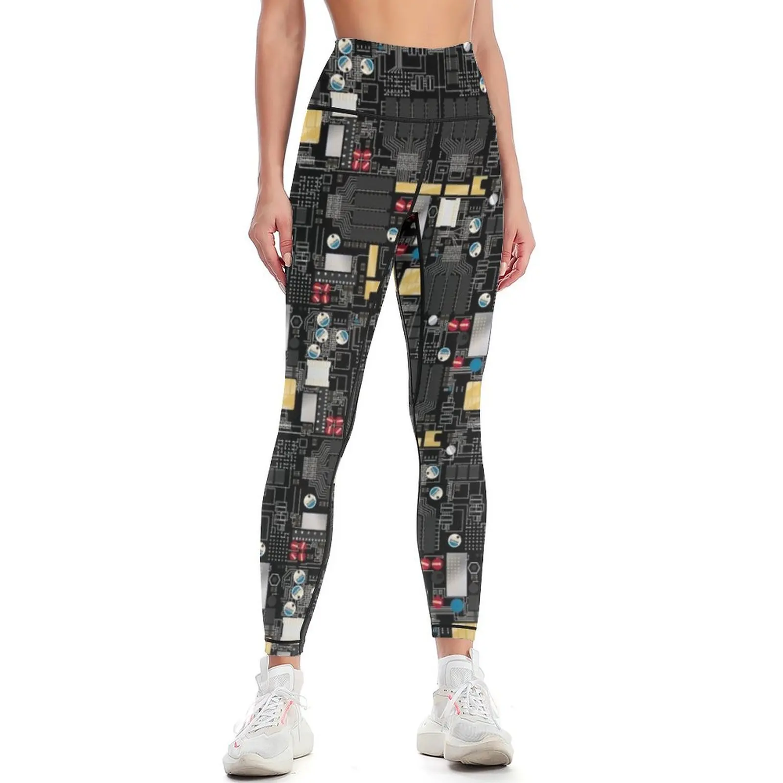 

Black circuit board Leggings Sports female gym sportswear woman trousers Womens Leggings