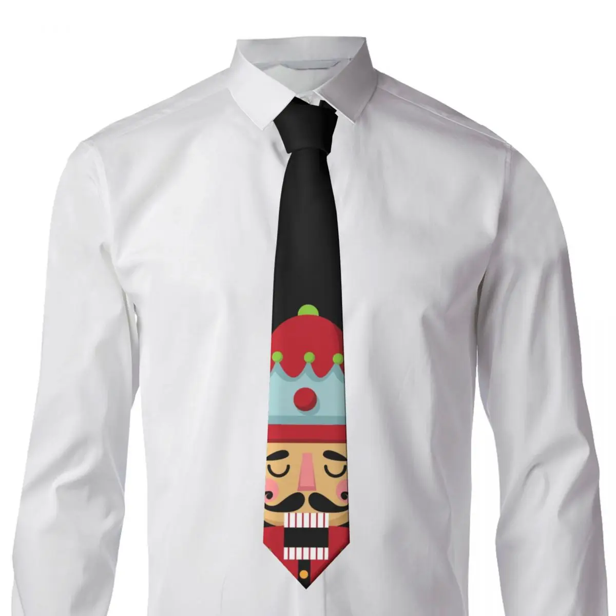 Customized Nutcracker Ties Men Formal Cartoon Soldier Toy Christmas Gift Silk Business Neckties