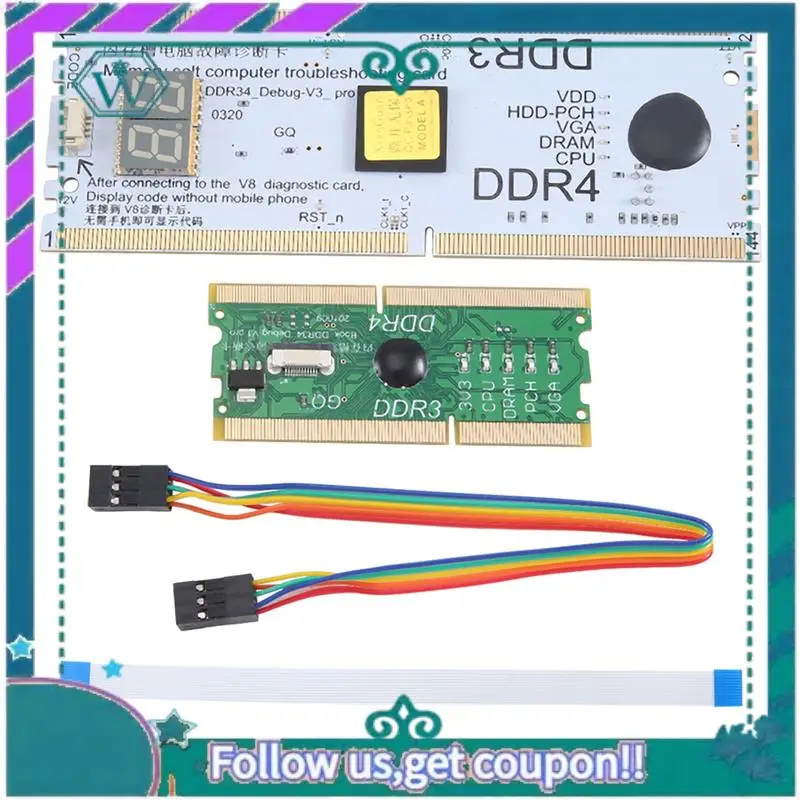 

A75Q-Laptop/Desktop Motherboard Memory Slot DDR3/DDR4 Diagnostic Analyzer Debug Test Card For DDR3/4 Notebook Repair