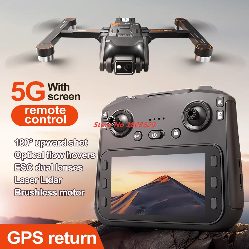 8K GPS Screen Drone Professional Aerial FPV Drone HD Dual Camera 5G Wifi Obstacle Avoidance Brushless Foldable Quadcopter Drone