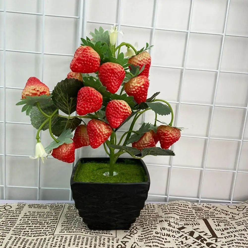 

Lifelike Artificial Strawberry Berry Branch Plastic Creative Artificial Strawberry Stems DIY Simulation Plant Fruit Party
