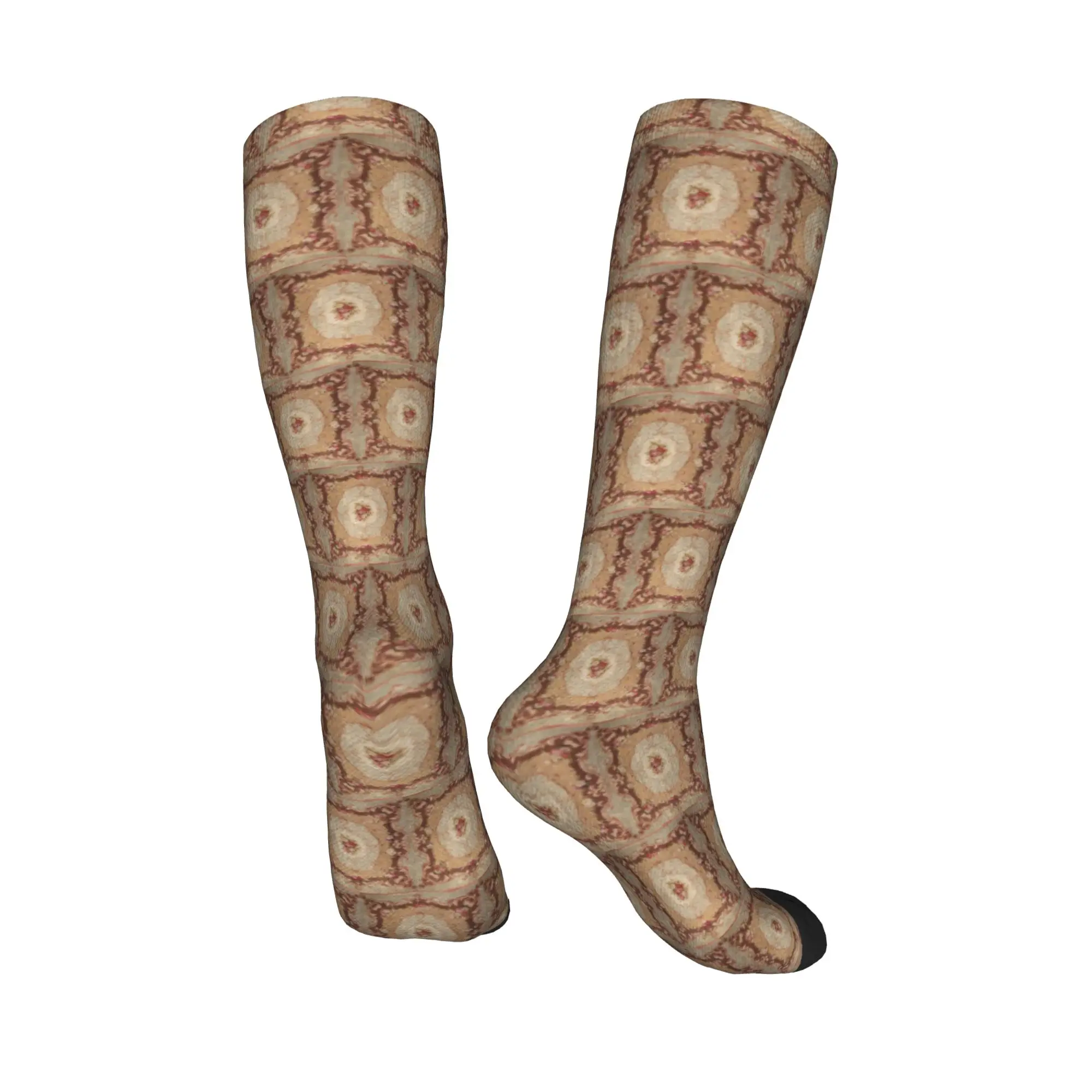 Medias de tripulación para todas las estaciones, calcetines con estampado de alfombra Aubusson francesa, rosas antiguas, calcetines largos de moda, accesorios para hombres y mujeres
