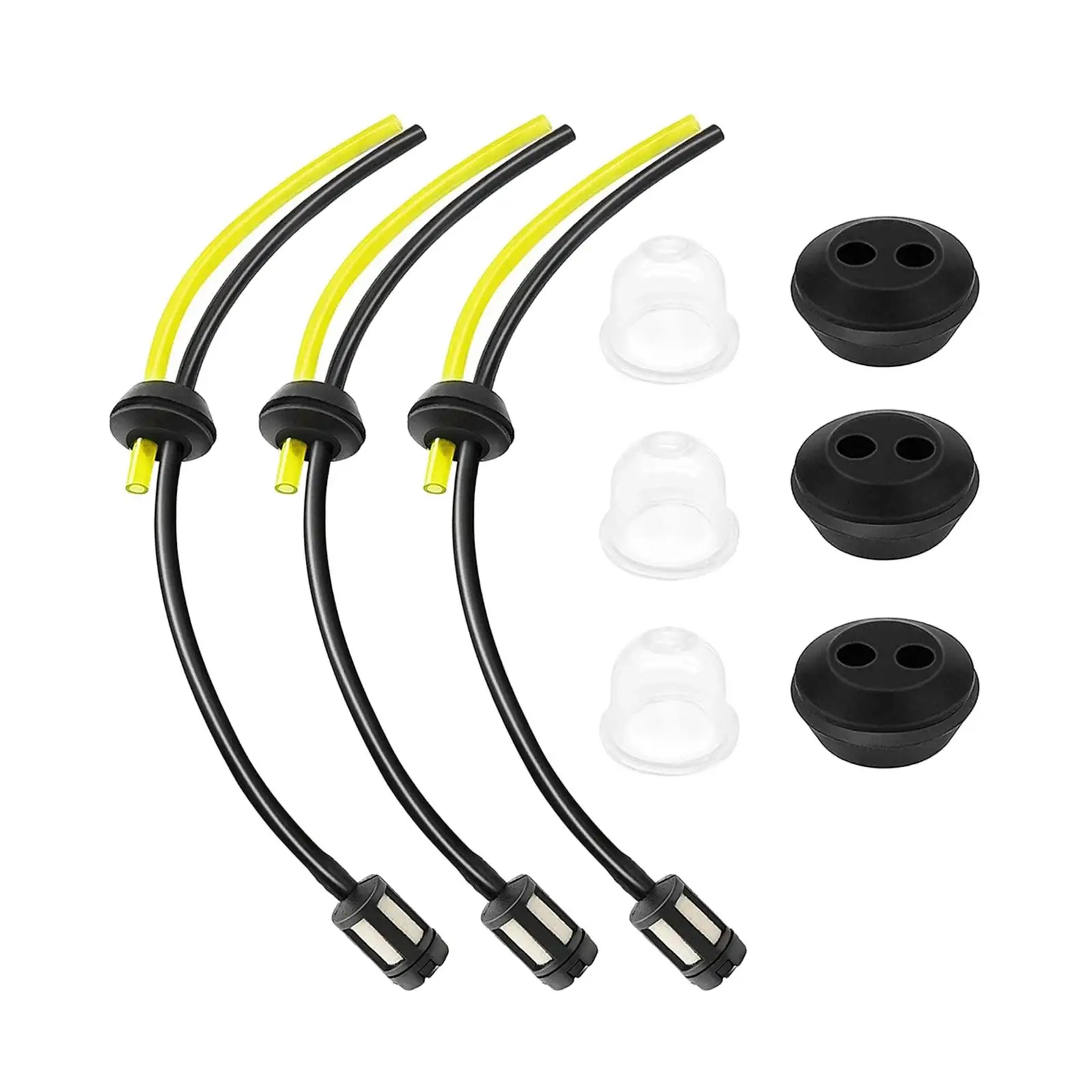 3 Pieces Strimmer Fuel Pipe Replacement Parts Grass Trimmer Fuel Line Fuel Line Grommet Assembly for Brush Cutter Mower Trimmer