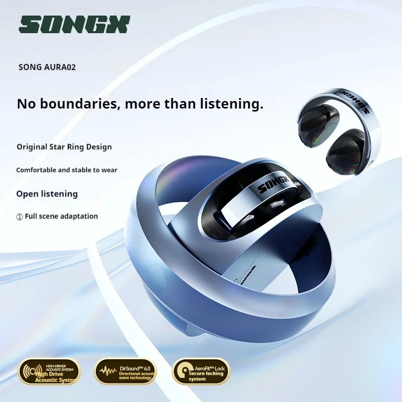 SONGX SX02 AURA Bluetooth Earphone Audio Tuning System Long Battery Life Low Latency Open Music Earbuds Custom Sports Headset