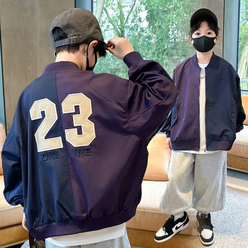 2025 New Boys Baseball Jacket Stylish Sportswear Jacket for Big Kids Autumn Wear Warm  Comfortable