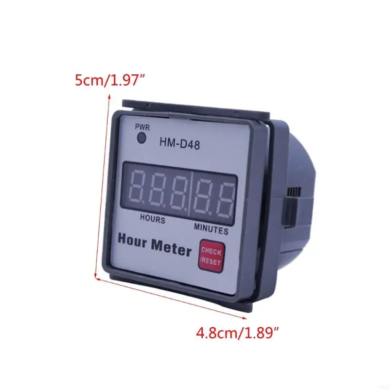 U4LA Digital Hourmeter HM-D48 0-999.99h Timer per generatore tosaerba del prato Tractor Farm