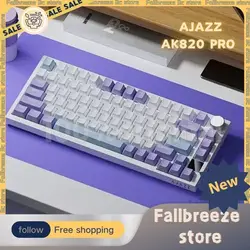 AJAZZ AK820 Pro Three Mode Hot Swap Mechanical Keyboard Custom TFT Screen Multifunctional Knob Gaming Keyboard Gasket keyboards