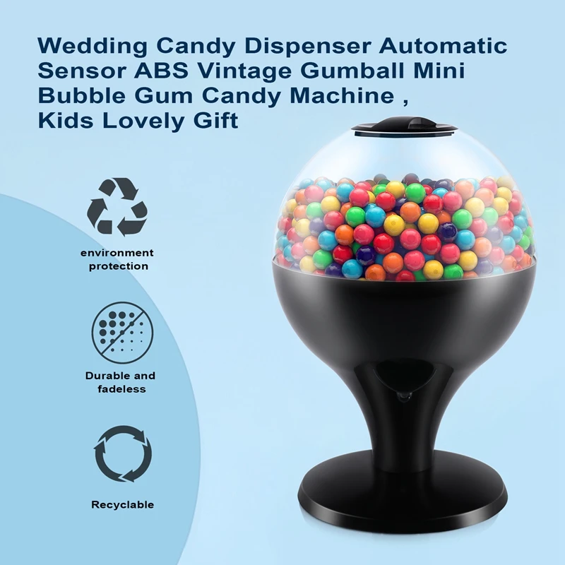 A56G-Wedding Candy Dispenser Automatic Sensor ABS Vintage Gumball Mini Bubble Gum Candy Machine , Kids Lovely Gift