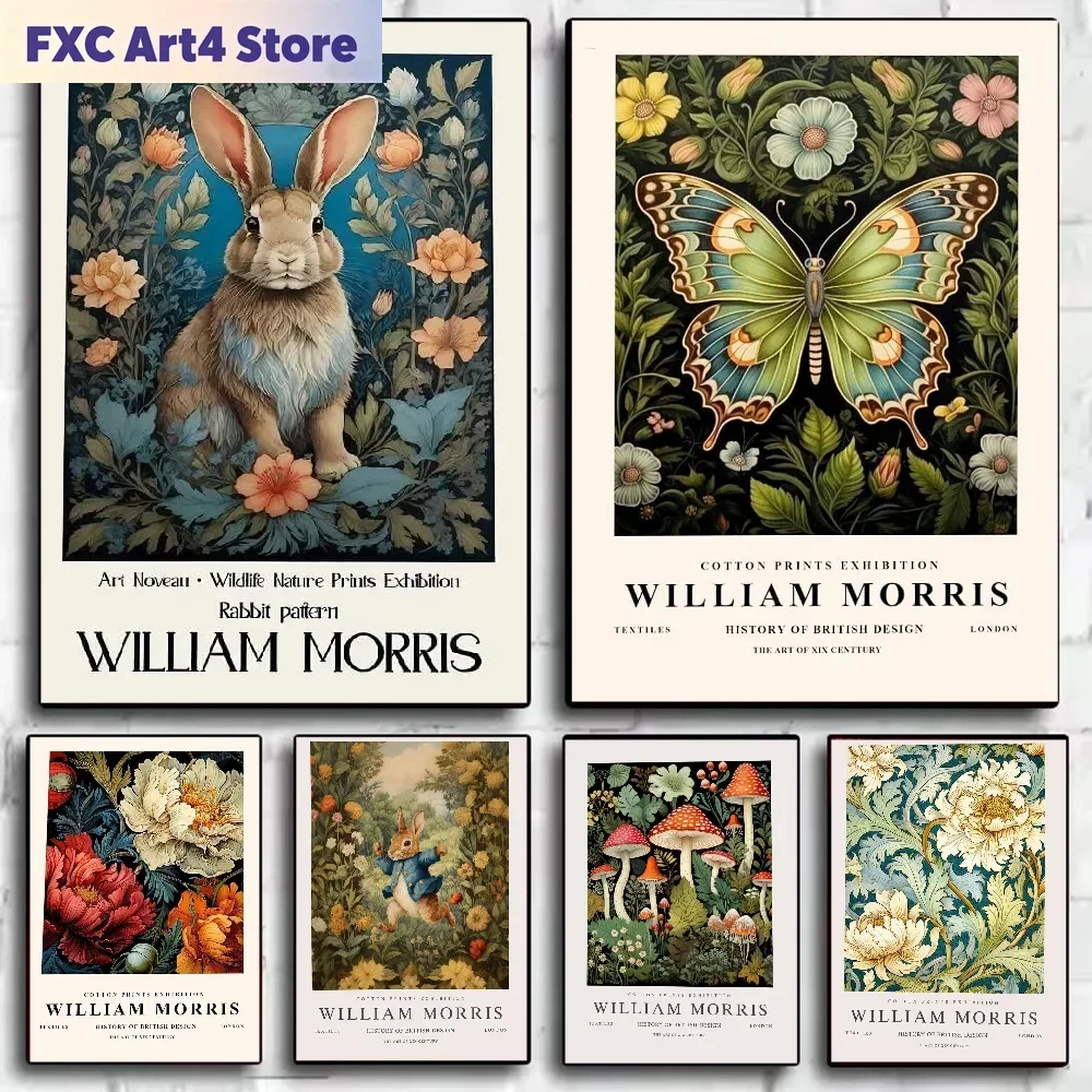 Rahmenloses William-Morris-Kunstposter, HD-Kunst, selbstklebende Wanddekoration, wasserfest, für Zuhause, Wohnzimmer, Schlafzimmer, Bar, ästhetische Dekoration