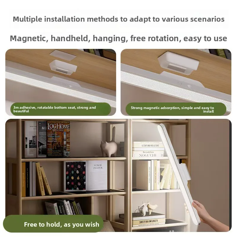 42cm LED Under Cabinet Light USB Rechargeable Magnetic Closet Light with Remote Control Dimmable 3 Color Modes image 3
