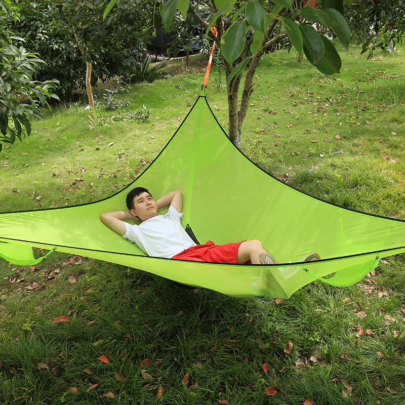 

60G mesh 160g polyester mesh triangle hammock portable durable 1-3 people camping hiking part outdoor use