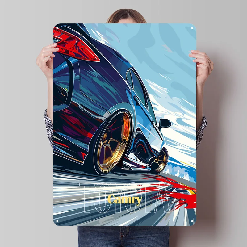 Toyota Camry Speed Art Metal Signs Car Poster Custom Tinplate Sign for Garage Wall Art Decoration Gaming Room Decoration Plates