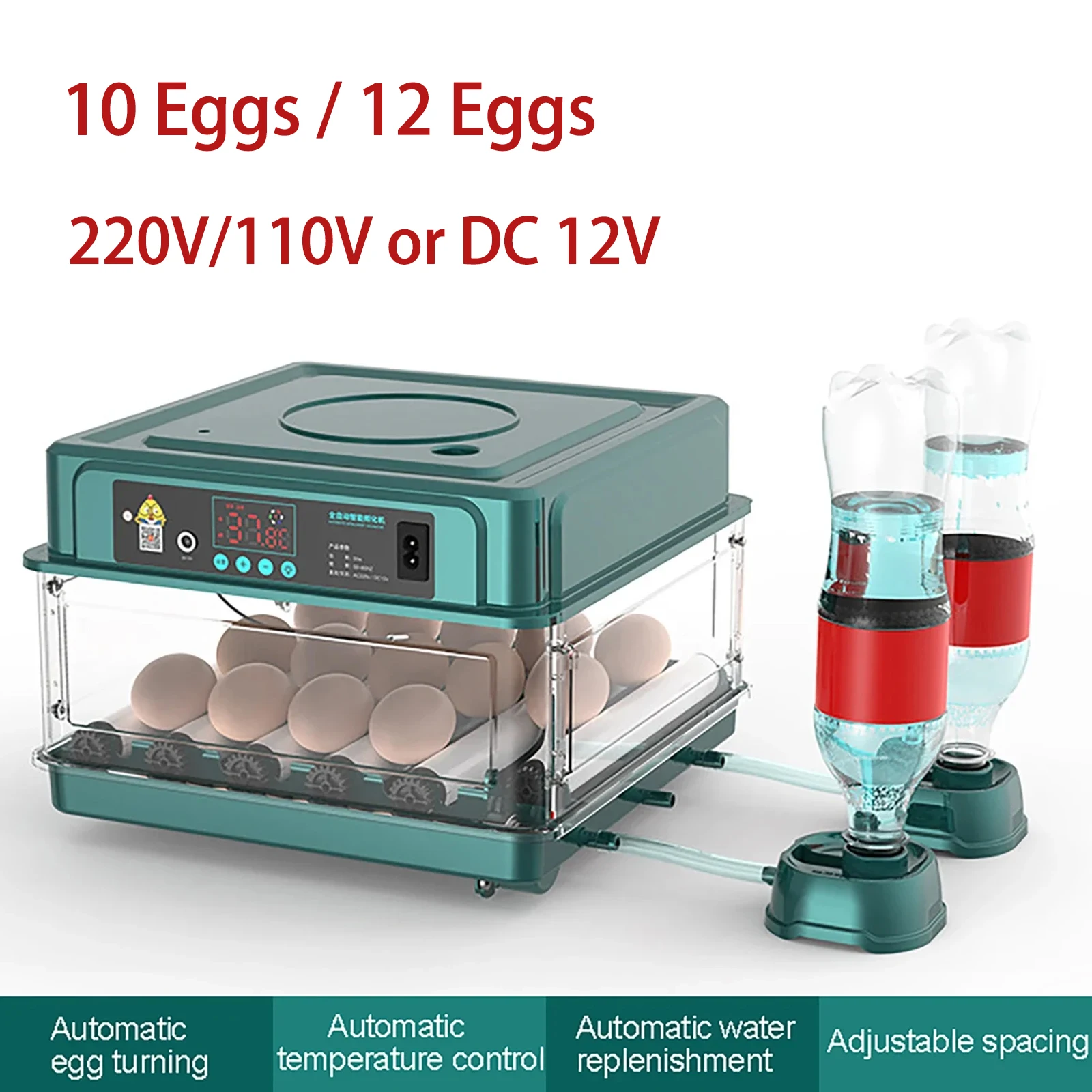 

10 12 Eggs Incubator Temperature Control Auto Turner For Chicken Goose Bird Quail Incubation Equipment Hatchery Poultry Tool