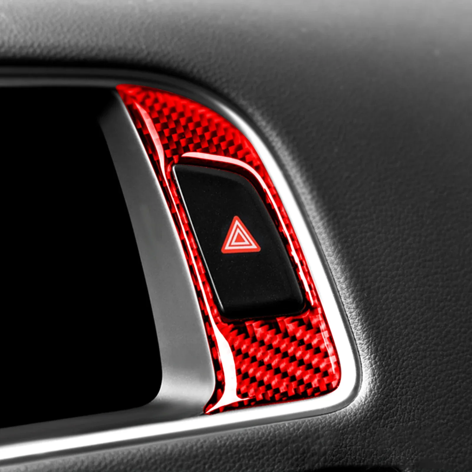 Car Accessories Interior Warning Lights Button Frame Trim for Audi Q5 SQ5 8R A4 S4 B8 2009-2017  Carbon Fiber Sticker - view 2