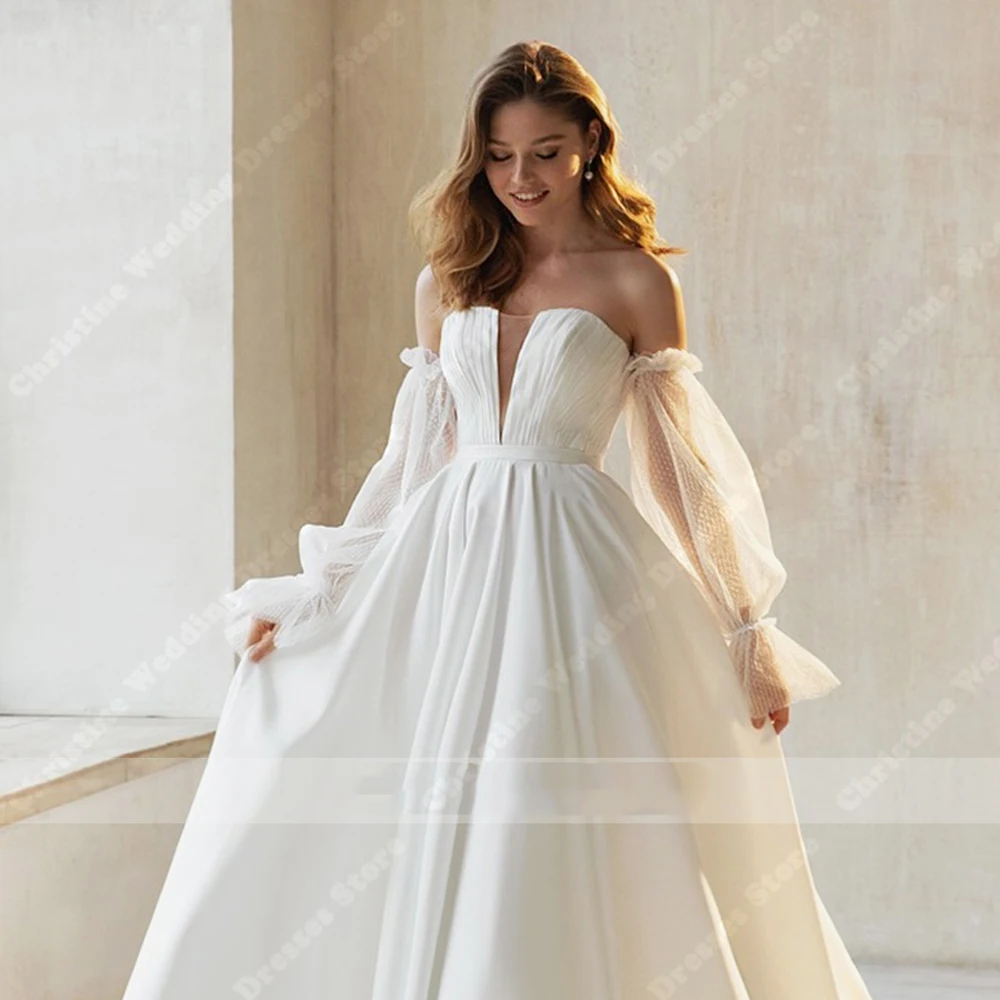 Vestidos de casamento elegantes para mulheres, Impressão floral, Vestidos De Noiva De Renda, Especialmente projetado para casamento, Liso