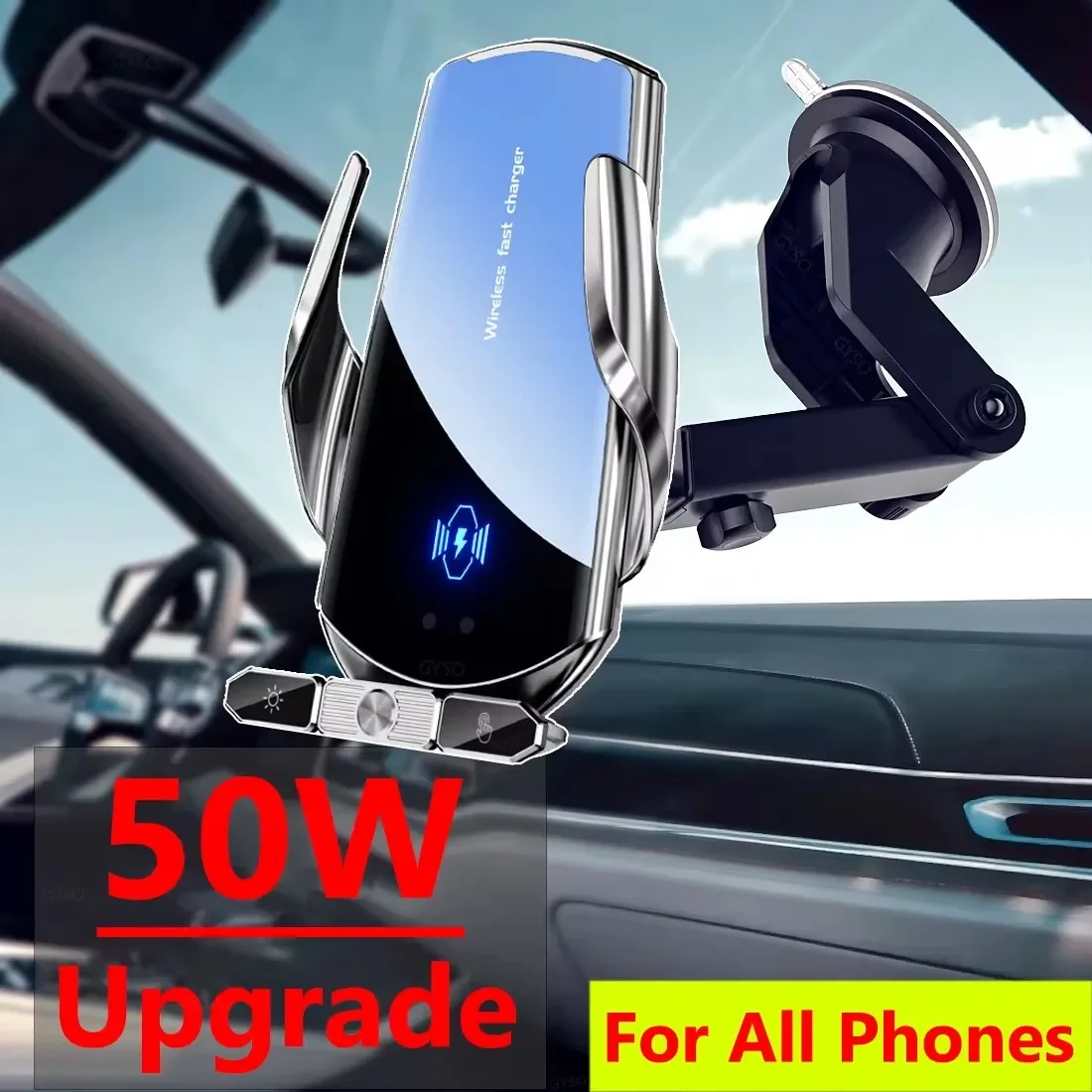 50W Car Wireless Charging Auto Wireless Charger Stand For iPhone 15 14 13 Samsung Xiaomi Air Vent Stand Car Phone Holder Mount