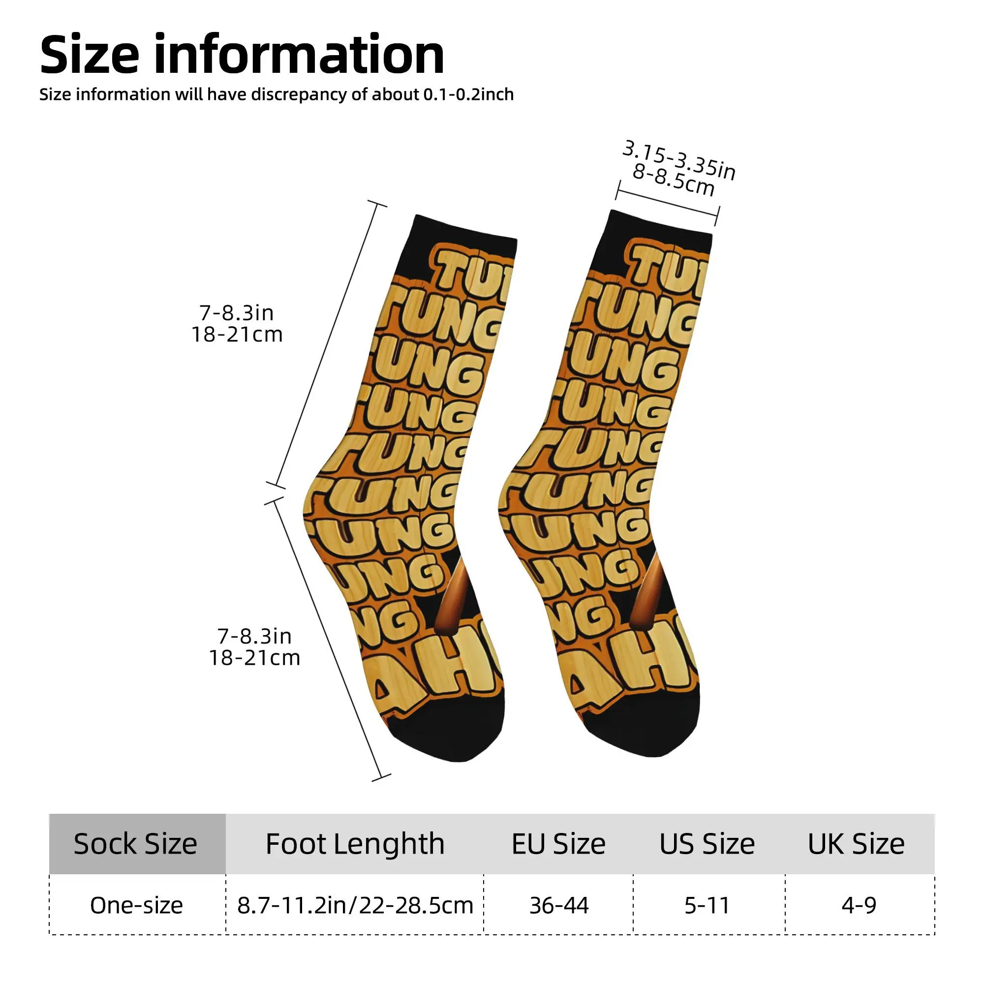 Happy Funny Men's Socks Tung Tung Sahur Italian Brainrot Vintage Harajuku  Hip Hop Casual Crew Sock Gift Pattern Printed