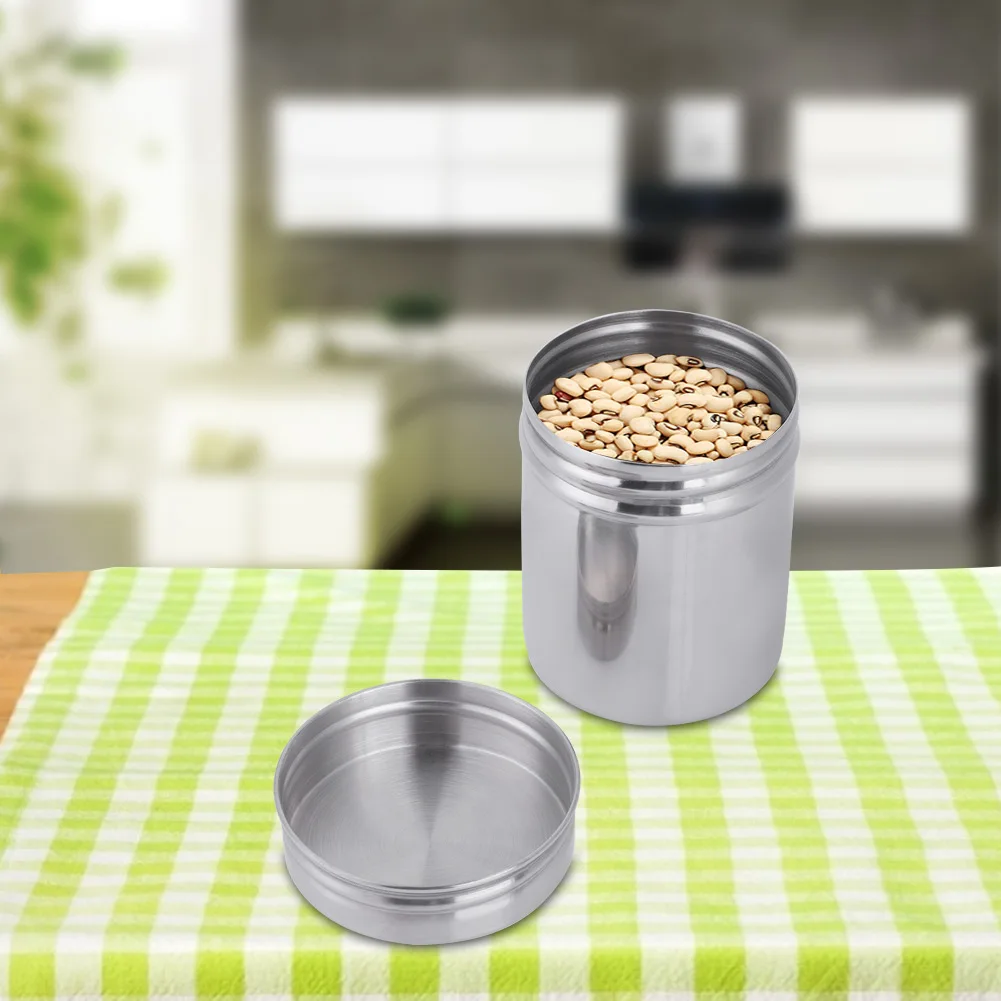 Stainless Steel Sealed Storage Jar Portable Airtight Food Storage Container Canister For Coffee Beans Flour Cereal Suga