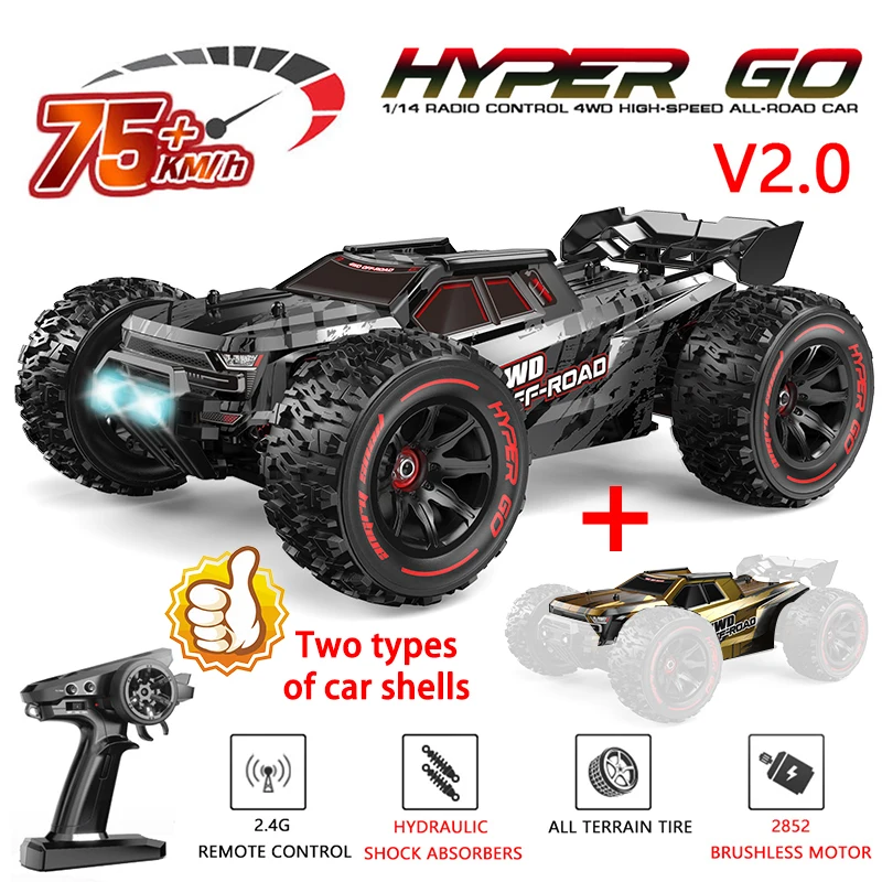 MJX Hyper Go 14210 14209 1/14 RC Car 4x4 Brushless 4WD Metal Chassis 55KM/H High Speed Off-Road Truck Remote Control RC Trucks