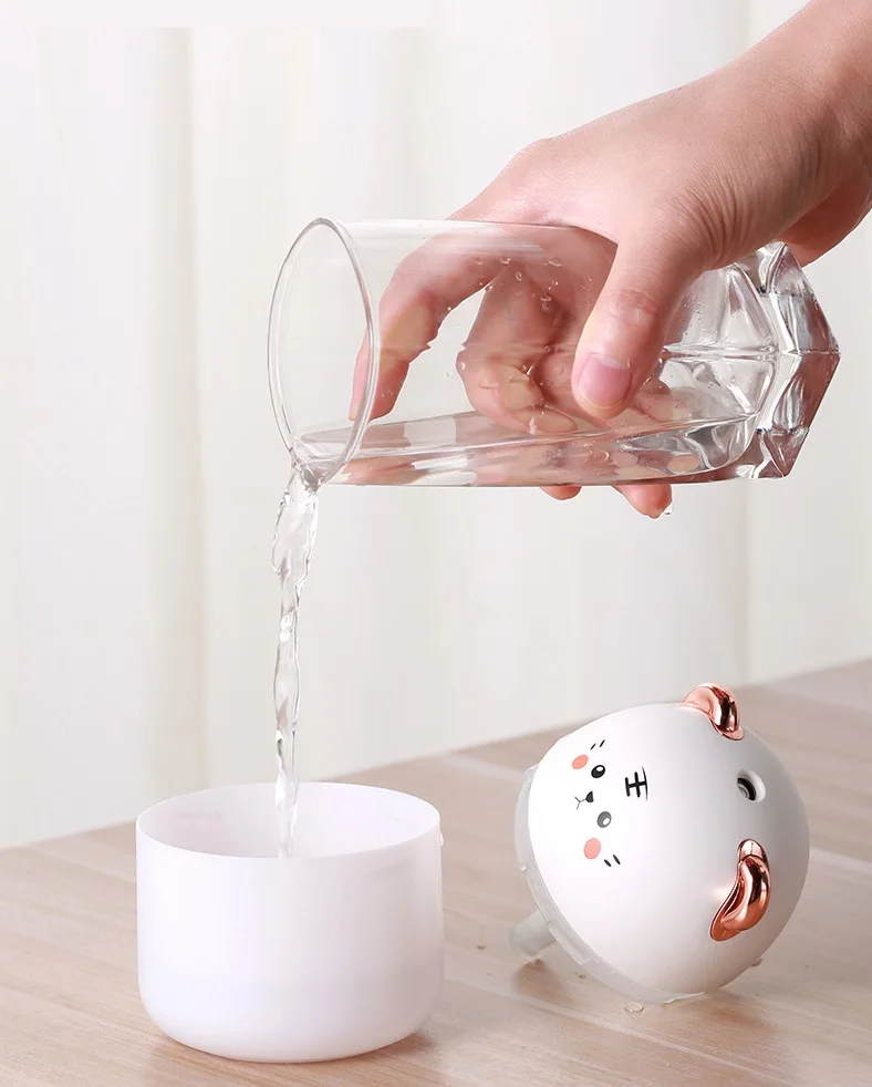 Mini humidificador de aire de escritorio, difusor de Aroma de niebla fría con luz de ambiente colorido para el hogar y el dormitorio, purificador, 250ml