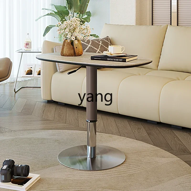 LTT современный простой приставной столик можно поднять, приставной столик, диван, маленький круглый столик из каменной плиты