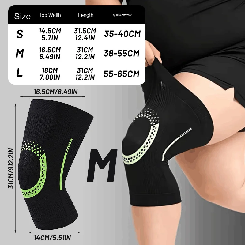 Knitted Knee Pad Plus Size Breathable Pressure Support Knee Guard for Summer Fitness Cycling Running Patella Protection