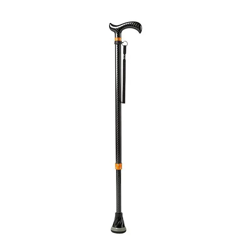 Ultra Light Carbon Fiber Mountaineering Cane Multifunctional Stretchable Quadrupedal Anti-Slip Elderly Walking Stick