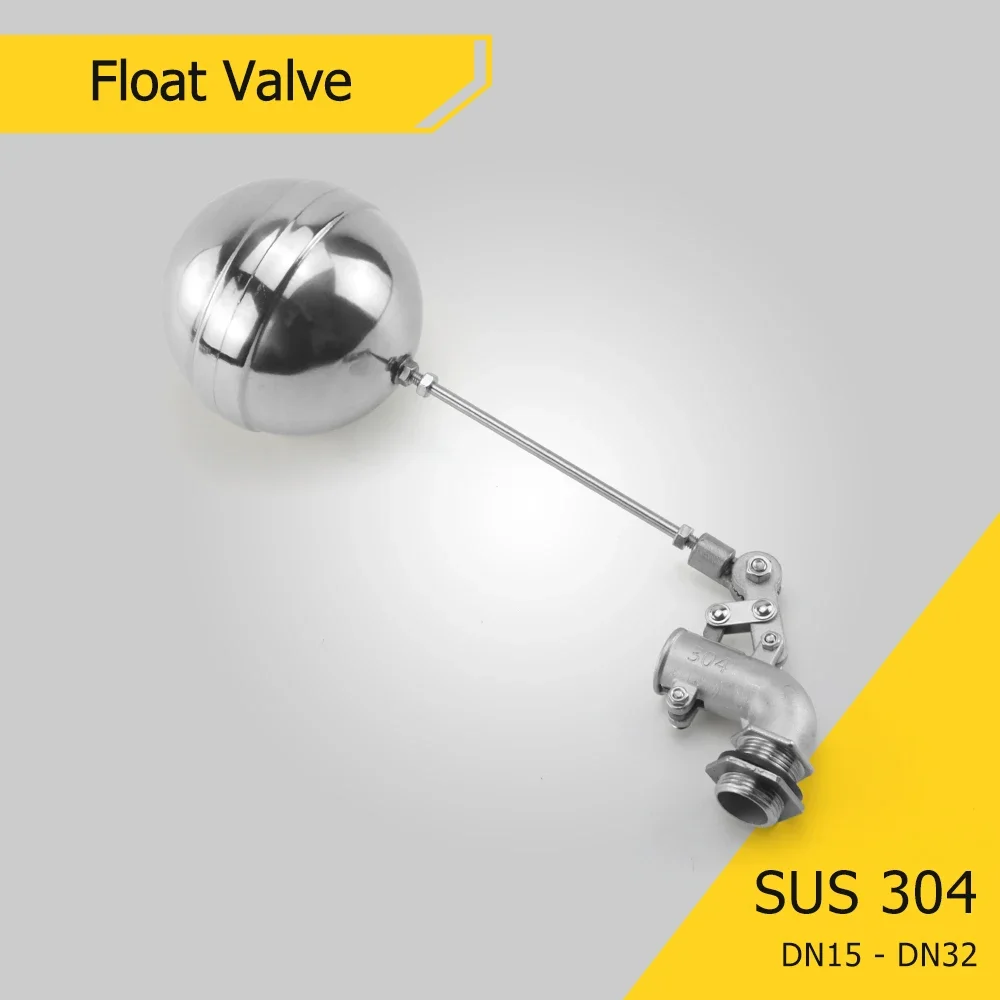 

1/2" 3/4" 1" DN32 304 Stainless Steel Adjustable Float Valve Water Tank Bend Elbow Floating Ball Switch Flow Cistern Water Tower