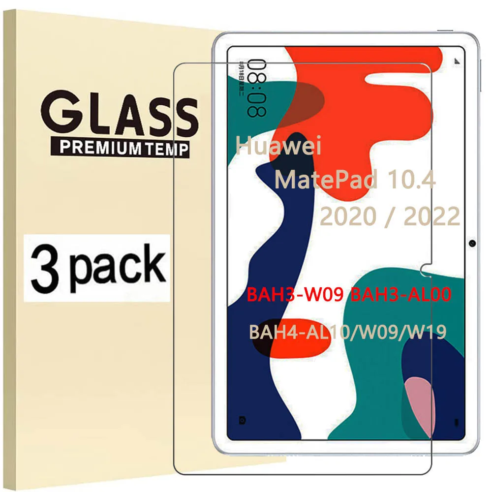 

(3 Pack) Tempered Glass For Huawei MatePad 10.4 2020 2022 BAH3-W09 BAH3-AL00 BAH4-AL10/W09/W19 Tablet Screen Protector Film