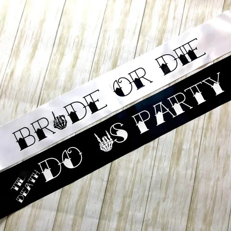 Bride or Die & Til Death Do Us Party Sash Can Cooler Wedding Bride to be bach Bachelorette bridal shower Bridesmaid gift favor