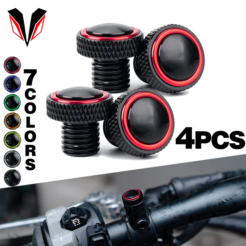 

4pcs M10x1.25 Universal Motorcycle CNC Mirror Hole Plugs Screws Bolts Right Left Hand Thread Mirror Hole Caps Accessories