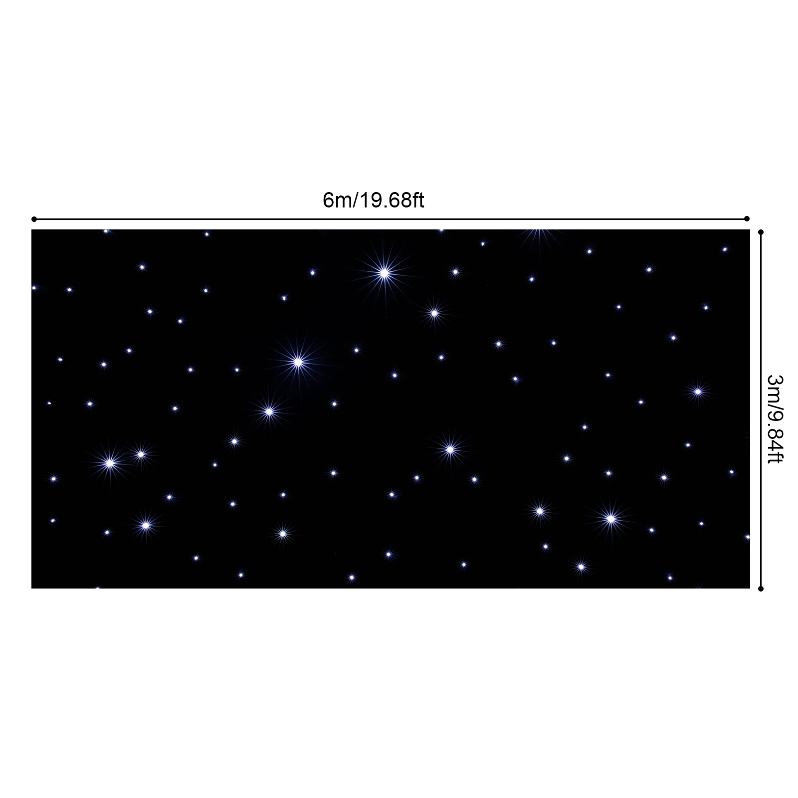 [LED Stage Backdrop] 10x20ft LED Star Curtain Backdrop - Double-Layer Velvet, DMX Control - Wedding/Stage Decor