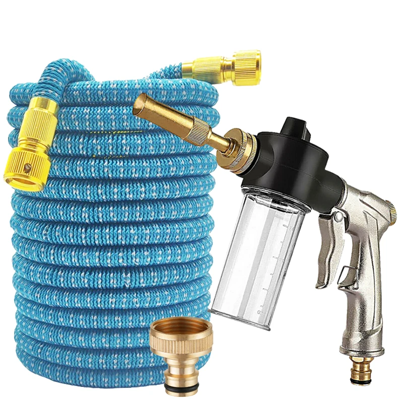 

Garden Expandable Flexible Hose, Equipped With High-Pressure Metal Foam Water Gun, Suitable For Automobile And Garden Irrigation