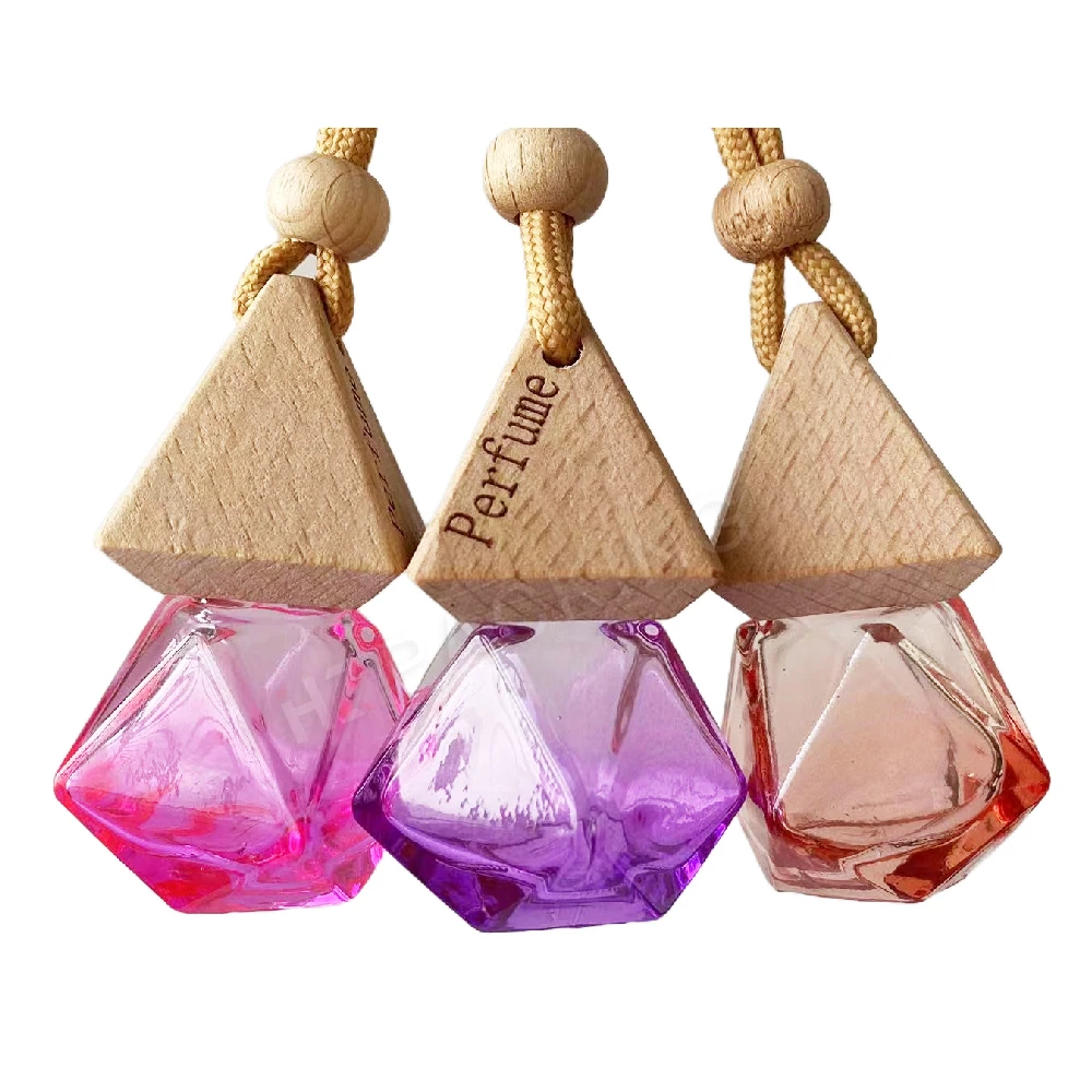 Customized Your Own Logo 50pcs Colorful 8ml Thick Aroma Diffuser Glass Bottle Hanging Fragrance Diffuser Bottle For Car