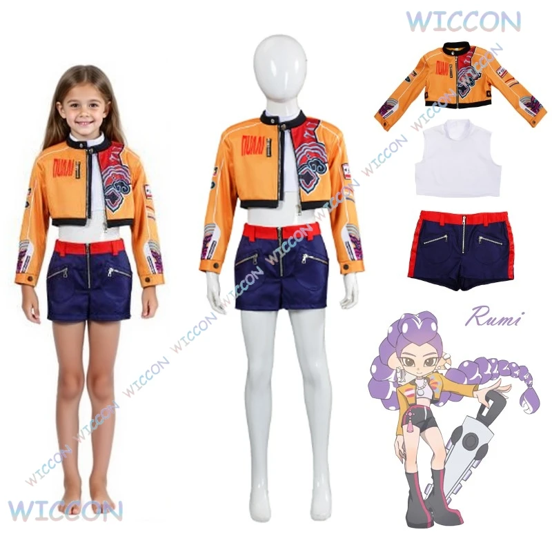 

[YiNuo Store]‌‌‌Anime Kpop Demon Hunter Cosplay Rumi Cosplay Full Suit Top Pants Kids Girls Style Kids Stage Performance Clothes