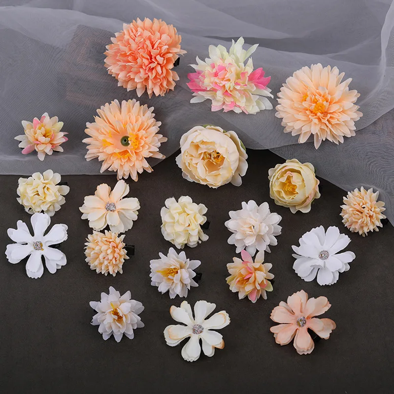 Silk Flower Set japan Kimono hair pins Side Hair Clip Barrettes Japanese Cute Chrysanthemum bridal wedding Hair Accessories