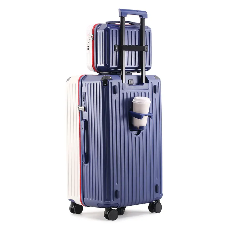 Combination Suitcase, Portable Large-Capacity Trolley Case, Multi-Function Vertical Hook, USB Charging Port Suitcase