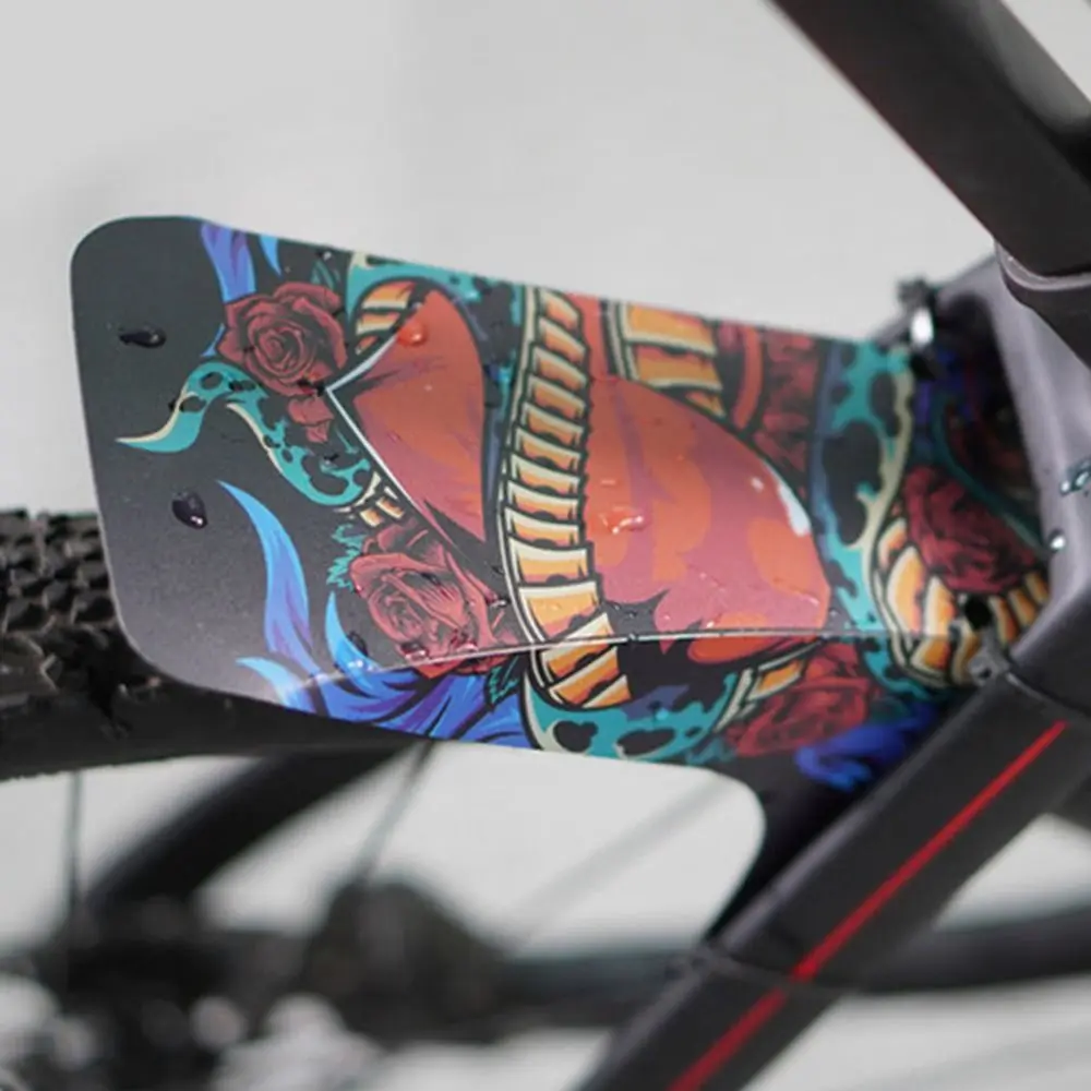 Bike Fenders Front Rear Universal Mudguard Printed Pattern Mud Guard Wings Easy Fixed Carbon Fiber Cycling Accessories Fenders