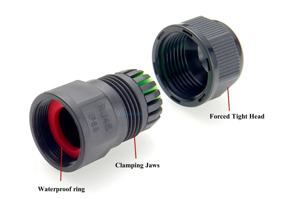 IP67 Wasserdichte PG-Abdichtung, fester Kopf, Gran-Kopf mit Unterlegscheibe, Nylon-Kunststoff-Kabelverschraubung zum Schutz der Außenverdrahtung. – Detail 2