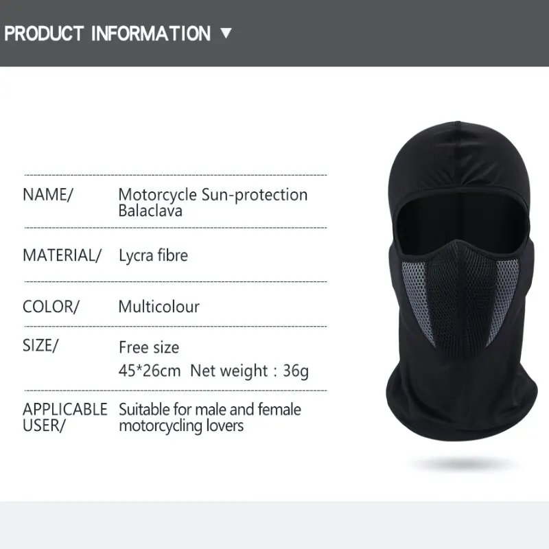 Full Face Mask Cycling Windproof Headgear Motorcycle Balaclava Breathable Outdoor Sports Men CS Mask Head Cover Hat image 3