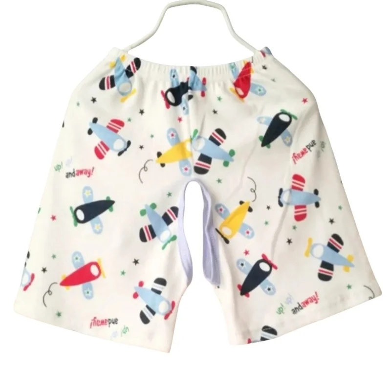 Couple ABDL Cartoon Pattern Open Crotch Shorts Adult Baby Pure Cotton Comfortable Soft Shorts Loose Breathable Home Panty Bottom