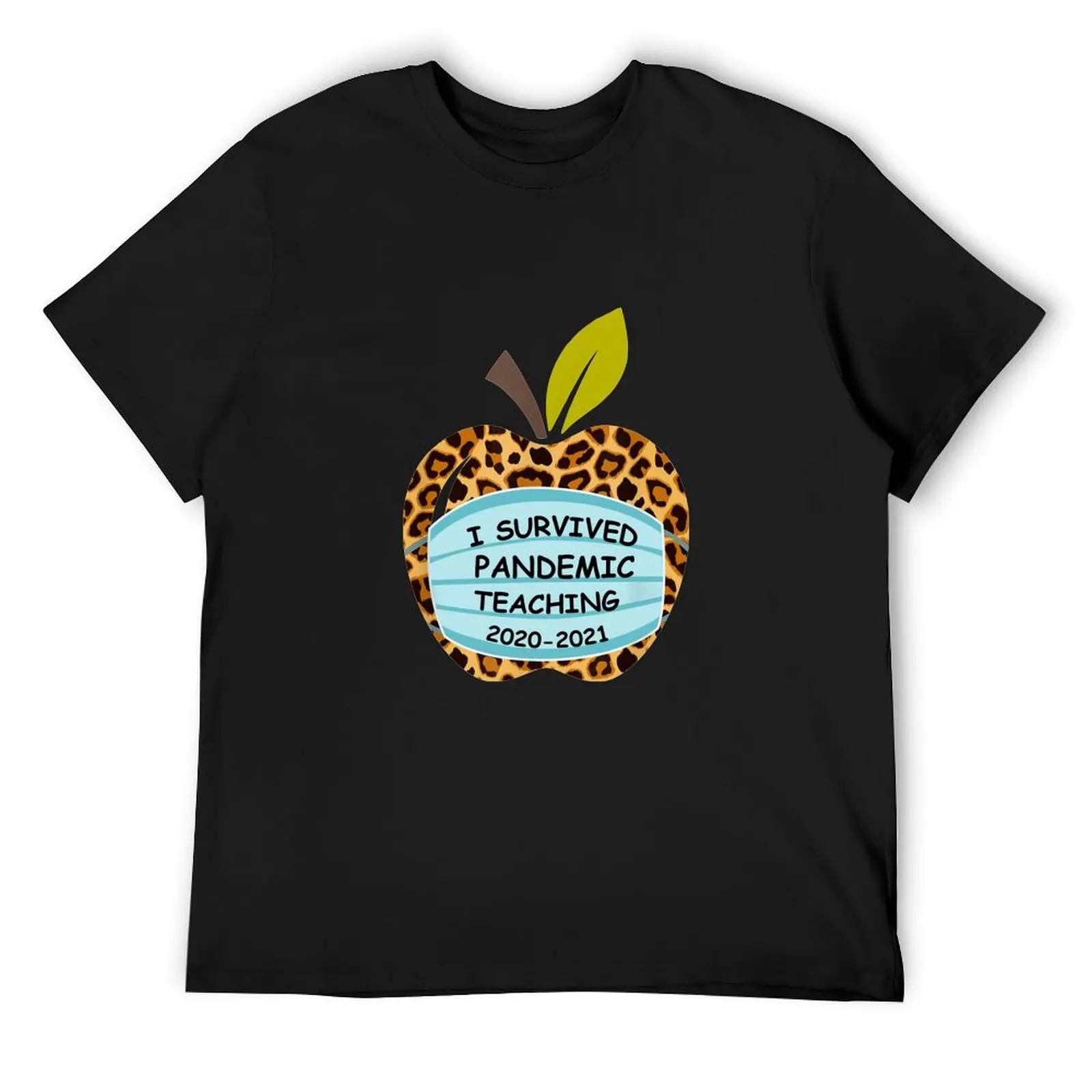 

I Survived Pandemic Teaching 2020 2021 Apple Teacher T-Shirt essential t shirt oversized t shirt heavyweights T-shirt men