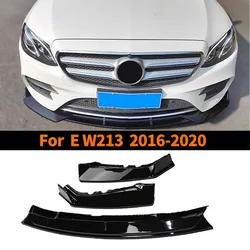 Front Bumper Lip Guard Chin Protector Body Kit Deflector Cover For Mercedes Benz E class W213 C238 A238 E200 E260 E300 2016-2020